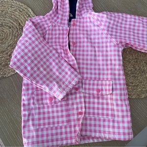 Girls Gingham Pottery Barn Rain Jacket size 5T